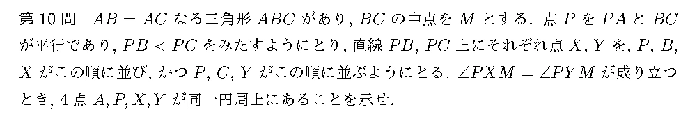 代表選考合宿 2019 問題10の日本語問題文